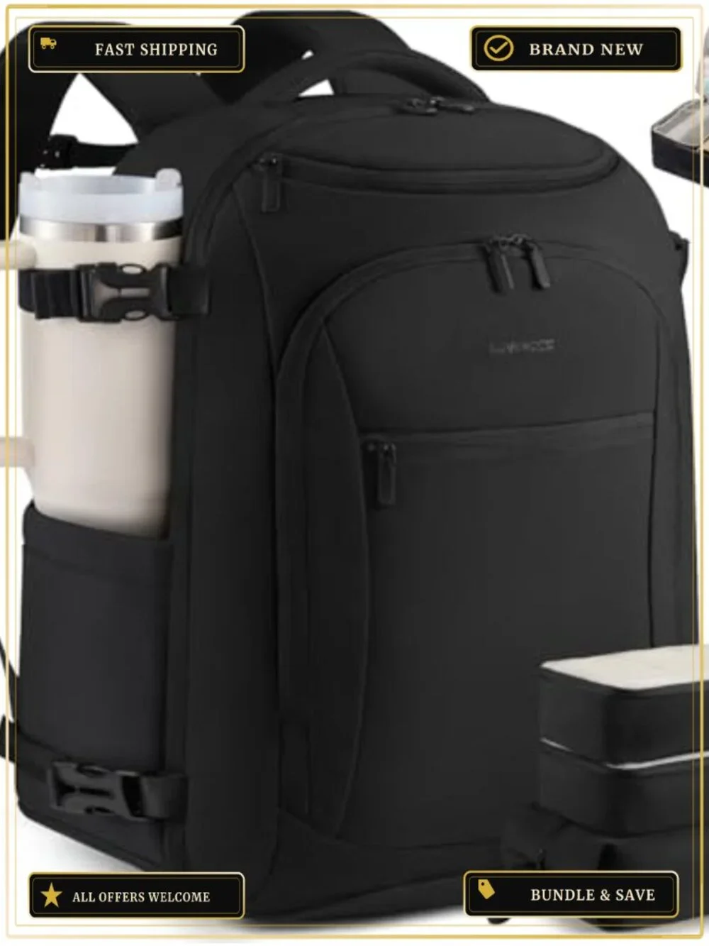 40L Travel Laptop Backpack Airline Approved with Packing Cubes for Business
